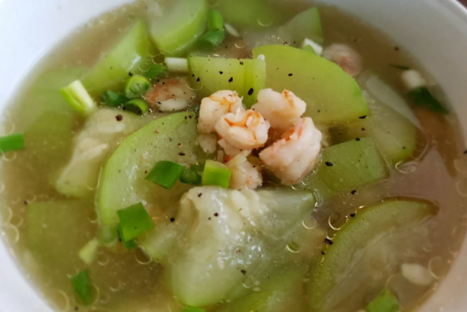 Canh Tôm Nõn Nấu Bầu