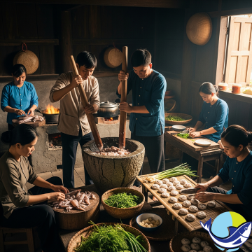 Quy trình sản xuất chả mực Hạ Long giã tay truyền thống Quy trình sản xuất chả mực Hạ Long giã tay truyền thống